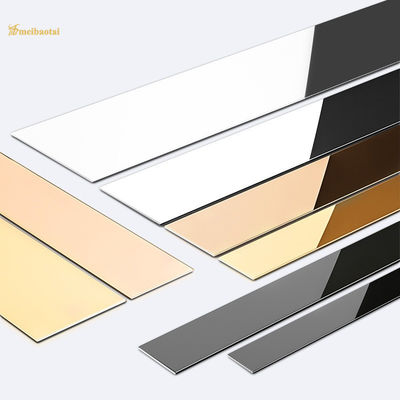 Trim de azulejos de aço inoxidável polido SS304 revestido de cor rosa com comprimento de 2438 mm