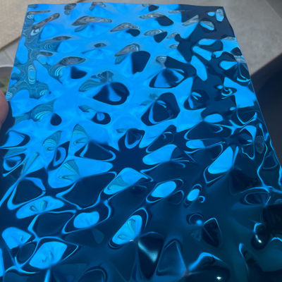 Blue Mirror Stamped Stainless Steel Plate PVD Panel