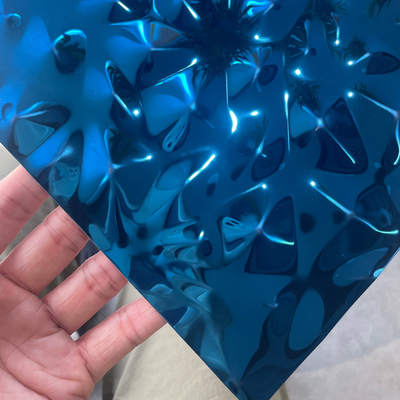 Blue Mirror Stamped Stainless Steel Plate PVD Panel