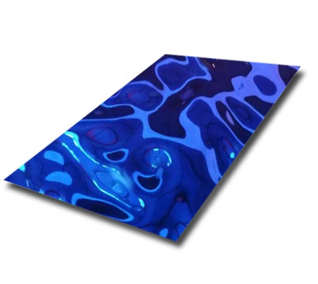 Ondinha de revestimento da água da cor azul de aço inoxidável decorativa da chapa metálica PVD