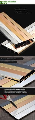 Bom preço 3048mm Mirror Gold Silver Tile Trim U Shape Profil decorativo on-line