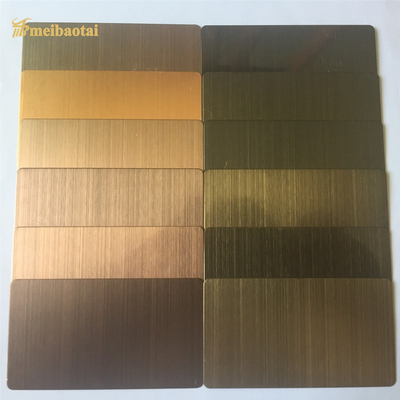A folha de aço inoxidável decorativa dos pés 4*8 personaliza a escova da linha fina do revestimento da cor de PVD