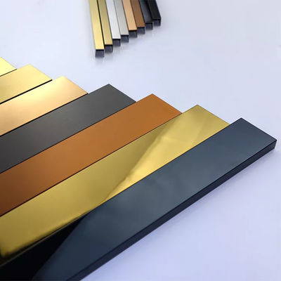 Perfil em U de Aço Inoxidável 304 com Tamanho Personalizado e Revestimento de Cor PVD para Acabamento de Azulejo e Aplicações de Canal em U