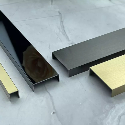 O espelho preto da linha fina do ouro terminou a guarnição de aço inoxidável da telha 304