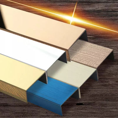 Acabamento de Borda de Azulejo em U de Aço Inoxidável 304 com Revestimento PVD Colorido Decorativo de 20mm