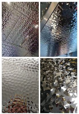 Bom preço Ss304 201mm Espelho Cor de Água Folha de Ondulação Decoração Booth, Tecto, Parede, Copo on-line