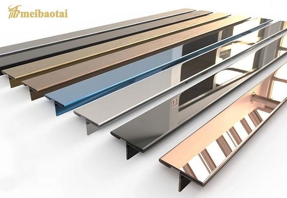 2438mm aço inoxidável efeito de azulejo Trim 304 aço inoxidável azulejo tira