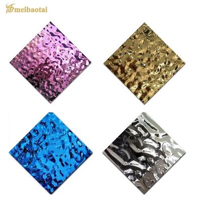 Bom preço Placa de aço inoxidável 4*8ft da decoração da folha da ondinha da água da cor do espelho SS304 201 on-line