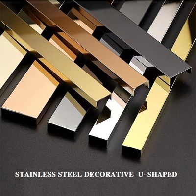 Bom preço 12 mm PVD Color Coated 304 aço inoxidável U Trim Decorativo Tile Trim on-line