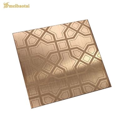 Bom preço Painel de Elevador em Chapa de Aço Inoxidável 304 com Acabamento Espelhado Ouro Rosé no Tamanho 1219x2438mm on-line