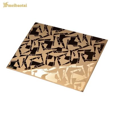 Bom preço Chapa de Aço Inoxidável 304 com Gravação ASTM Rose Gold, Quatro Pés, Espessura de 1.0MM on-line