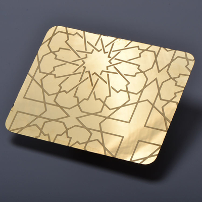Ouro que grava a folha de aço inoxidável de 1.00mm Thk para o revestimento da parede exterior