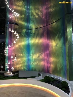 Bom preço Entrada de aço inoxidável personalizada da decoração da folha do arco-íris do teste padrão do laser on-line