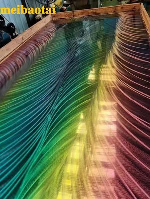 Bom preço Laser Padrão Rainbow Chapa de aço inoxidável 0,65 mm Espessura para escritório Hall Club Hotel Lobby Decoração on-line