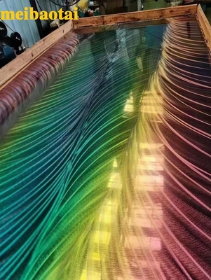 Escritório de aço inoxidável Hall Club Hotel Lobby Decoration da folha do arco-íris do teste padrão do laser