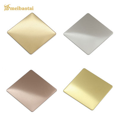 Chapa Decorativa de Aço Inoxidável 0,75mm com Revestimento PVD de Prata e Ouro Jateado para Painéis de Parede