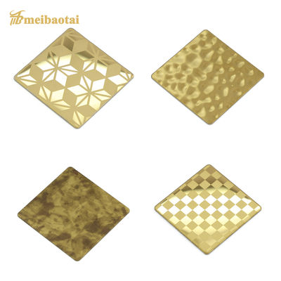 Bom preço Chapa de aço inoxidável com relevo e revestimento PVD colorido de 0,85 mm de espessura com borda cortada para placa de metal decorativa on-line