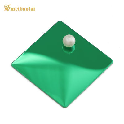 Chapa Decorativa de Aço Inoxidável com Revestimento PVD Azul e Acabamento Espelhado Verde, Espessura de 1.2mm