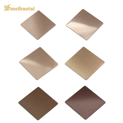 a folha de aço inoxidável decorativa SS201 do comprimento de 2438mm limpou com jato de areia Rose Gold Color de bronze