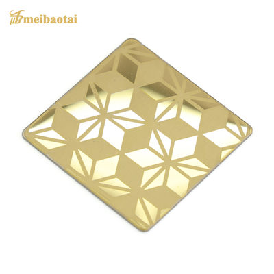 Chapa de aço inoxidável gravada com revestimento dourado de 1,00 mm de espessura para revestimento de parede externa