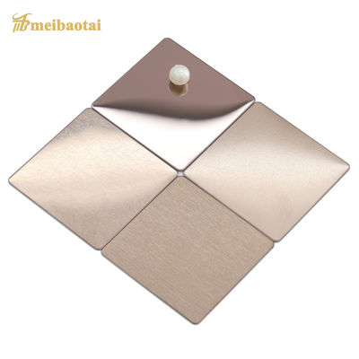 Chapa de Aço Inoxidável ASTM 304 com Revestimento PVD Dourado Rosa e Acabamento Escovado 8K no Tamanho 1219x2438mm