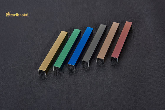 0.65mm espessura azulejos de aço inoxidável Trim SS U V perfil com color plating e V design grooved