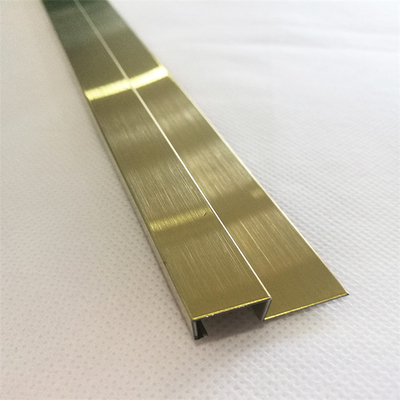 perfil de aço inoxidável do metal U da guarnição da telha do espelho dourado da linha fina 201 304