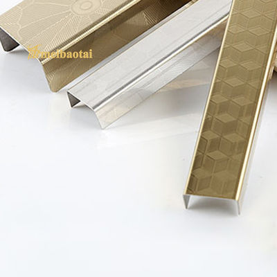 Bom preço 304 aço inoxidável U forma de azulejo de guarnição com superfície de espelho e comprimento de 3050 mm para proteção de borda on-line