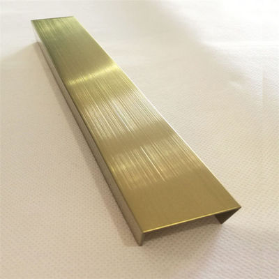 PVD revestido de ouro 304 aço inoxidável U Trim Decorativo azulejo Trim 10mm largura