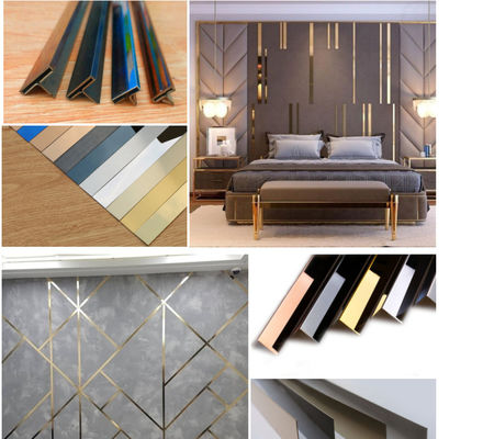 Perfis em U de Aço Inoxidável JIS 304 com Ranhura em V para Proteção Decorativa