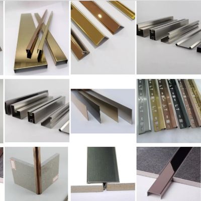 304 Espelho de aço inoxidável PVD Revestimento de cor U Profile Tile Trim 10FT comprimento para bordas de canto