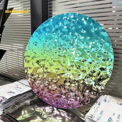 Ss304 201 Rainbow Color Mirror Water Ripple Stains Chapa de aço Decoração teto