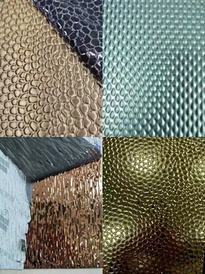 Chapa de aço inoxidável com relevo e revestimento colorido de 0,85 mm de espessura com filme duplo de PVC para uso decorativo