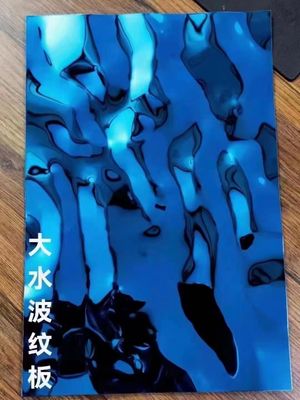 Bom preço Blue Mirror Water Ripple 304 Grade Sustentável Placa de aço inoxidável laminada a frio com espessura de 1,20 mm on-line