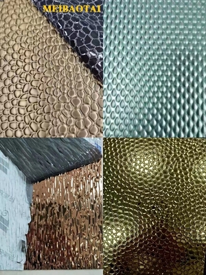 Placa decorativa de aço inoxidável estampada com favo de mel sustentável