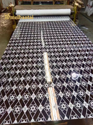 Chapa Decorativa para Elevador em Aço Inoxidável 304 com Padrão Gravado 4x8