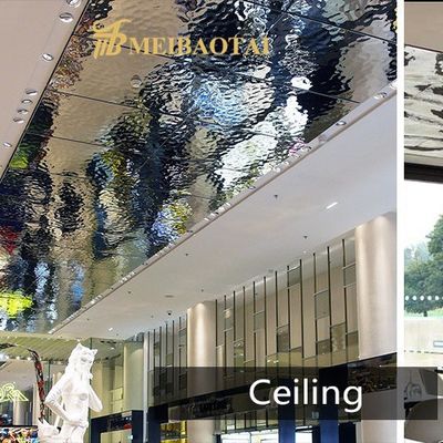 Bom preço Ss304 201 0,65 mm Espelho Lata de ondulação de água Decoração teto, parede on-line