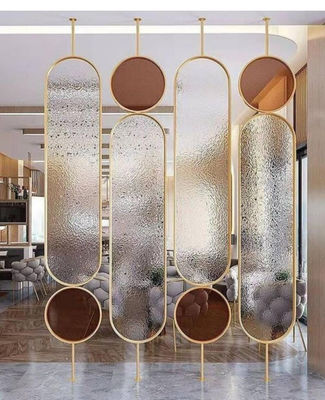 Bom preço Dimensão personalizada Dividor de quarto de aço inoxidável revestido de ouro com técnica de corte a laser on-line