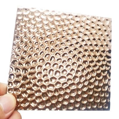 Rose Gold Mirror Honeycomb estampado 304 chapa de aço inoxidável para aplicações decorativas de parede e teto