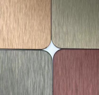 Bom preço Chapa de Aço Inoxidável Acabamento Cabelo Quatro Pés Nº 4 Espessura 0,65mm Placa Decorativa SS on-line