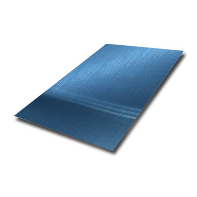 Placa de Aço Inoxidável com Acabamento PVD Azul e Linha Fina, com Grau EN 304/201 e Espessura de 0.3-1.2mm para Aplicações Decorativas