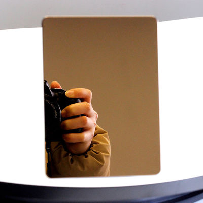 Bom preço Chapa de aço inoxidável decorativa com acabamento espelhado dourado chocolate on-line