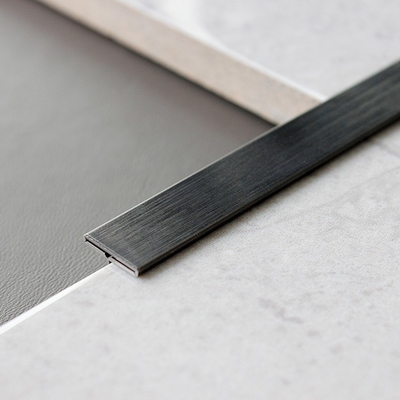 Guarnição de azulejo com efeito de aço inoxidável de 3048mm, tira em T de aço inoxidável 304
