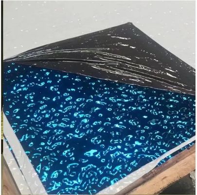 0.65mm espessura PVD Cor revestida de água ondulação chapa de aço inoxidável em 1219x2438mm Tamanho para design de interiores e arquitetura