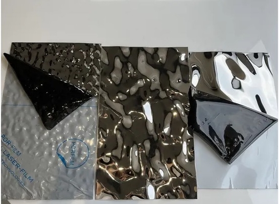 Grande padrão de ondulação de água de ondulação de água chapa de aço inoxidável para design de interiores