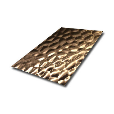 Folha de aço inoxidável em relevo com espessura de 0,85 mm para parede e teto decorativos