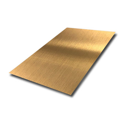 Bom preço Chapa de Aço Inoxidável 304 com Revestimento PVD Ti Gold e Acabamento Hairline 1219x2438mm on-line