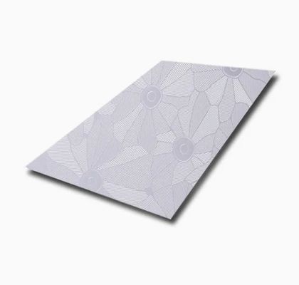 Folha de aço inoxidável em relevo com padrão floral - Grau 201 Placa decorativa com espessura de 0,85 mm