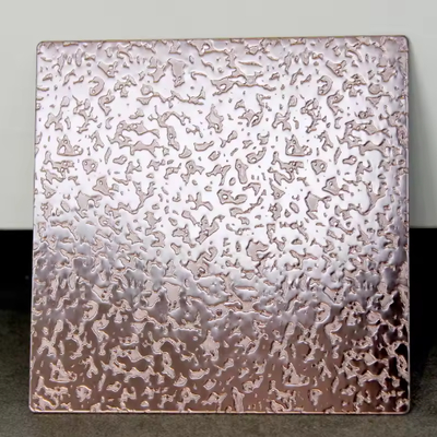Chapa de Aço Inoxidável SS304 201 Rose Gold Estampada para Decoração