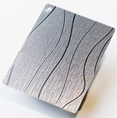 Chapa de Aço Inoxidável com Acabamento Espelhado Grade 201 e Superfície Emboçada com Dupla Película de PVC para Painéis Decorativos de Parede